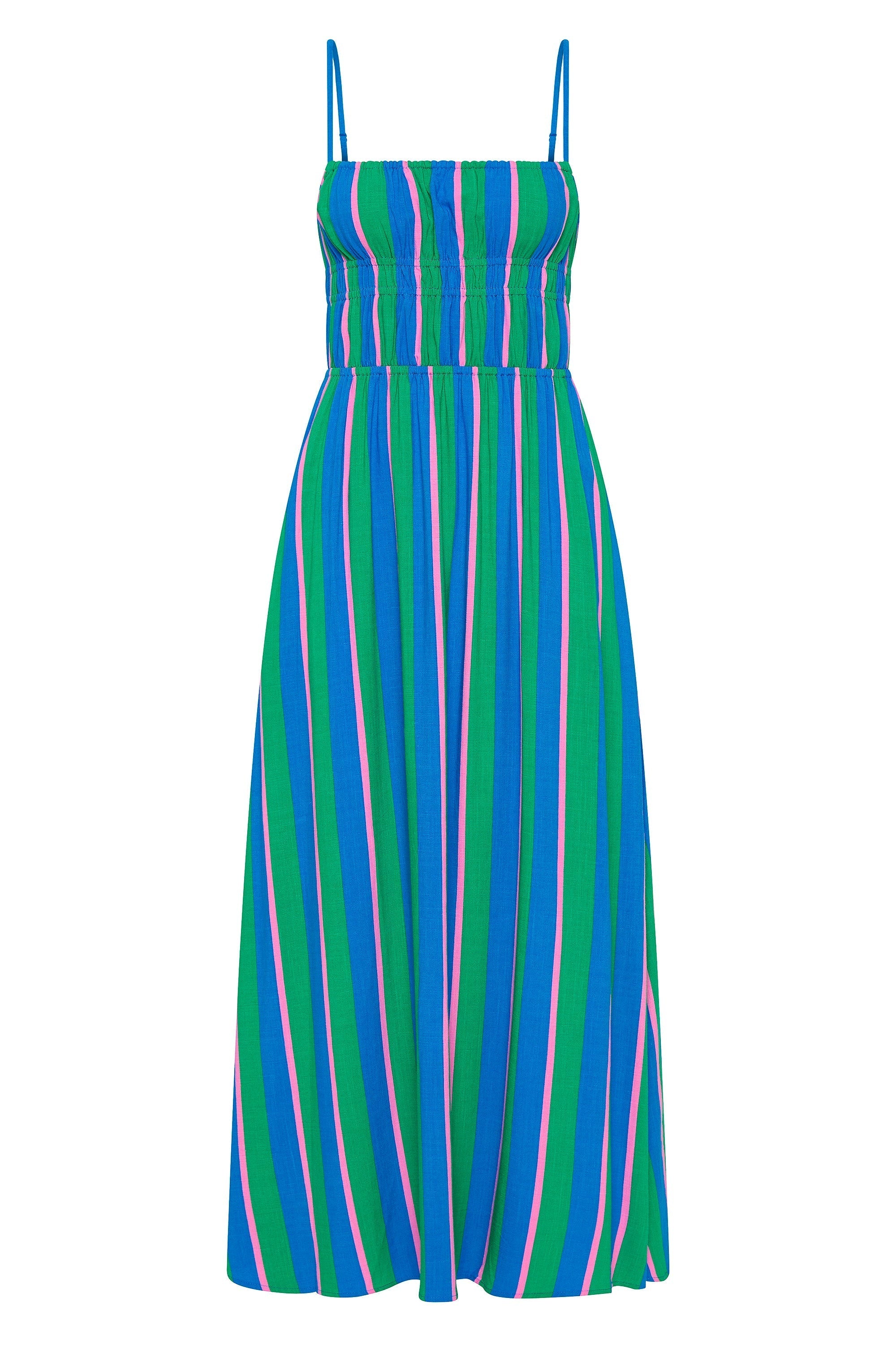 Gigi Dress In Peppermint Stripe